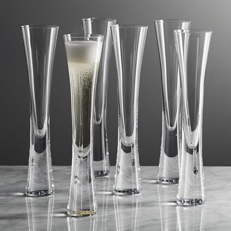 Crystal Wine Glass - Bezramkowe kieliszki do szampana Brokatowe kieliszki