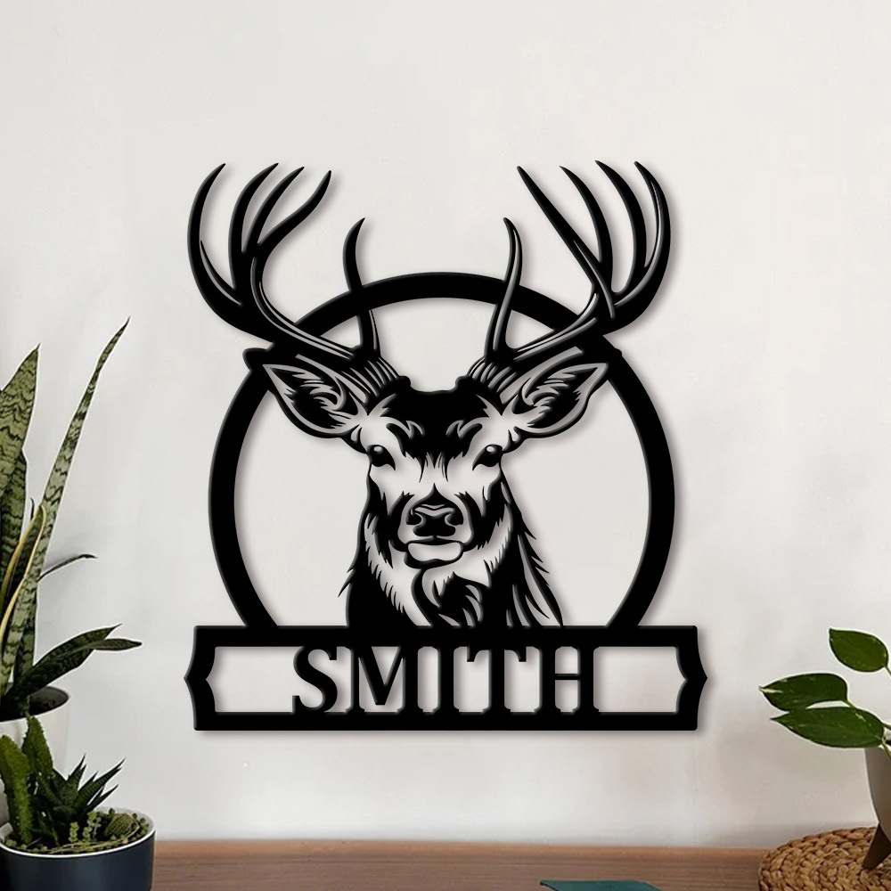 Personalized Engraved Gift - Spersonalizowany metalowy szyld z nazwiskiem rodziny
