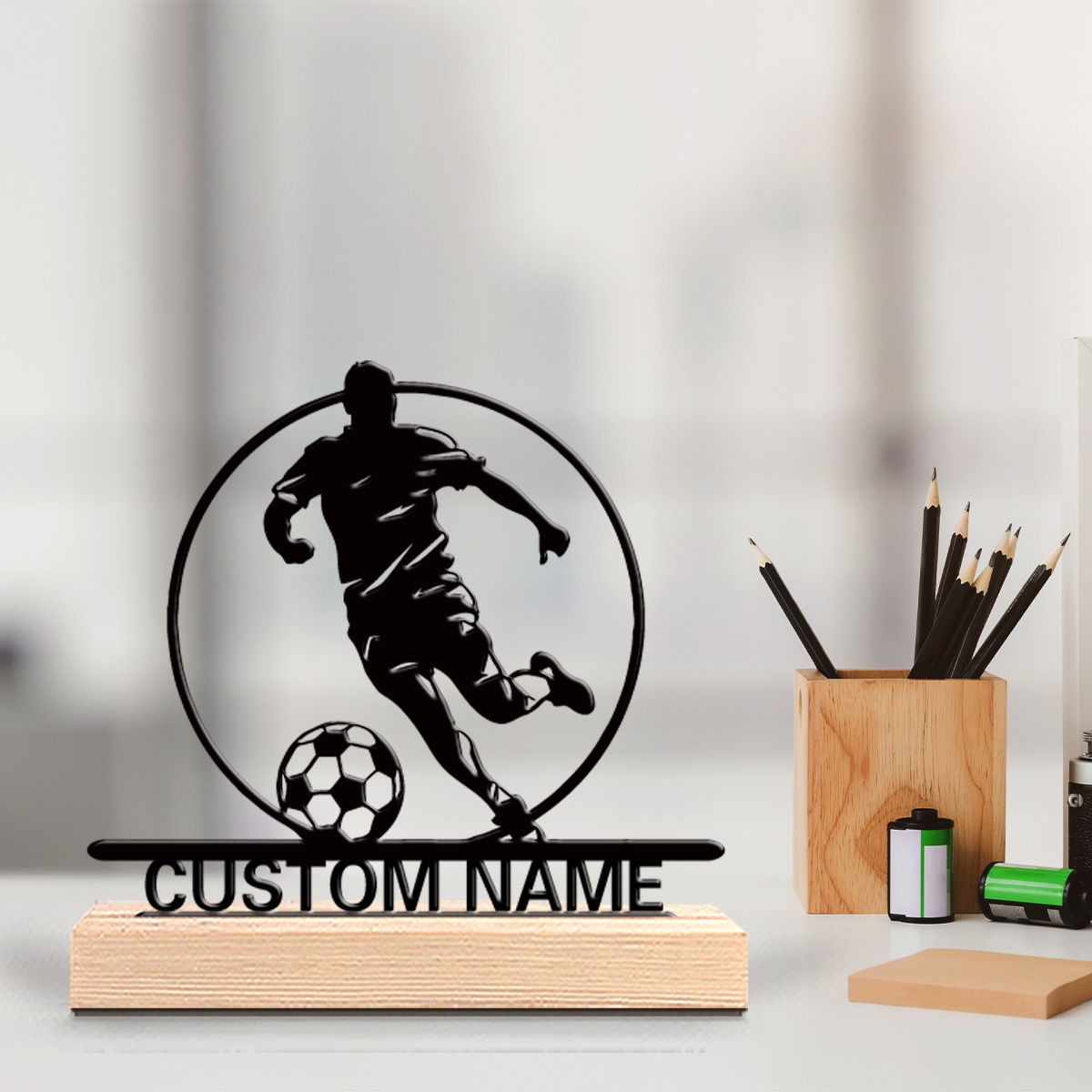 Metalowa statuetka piłkarza z  – Personalized Engraved Gift recenzja i cena